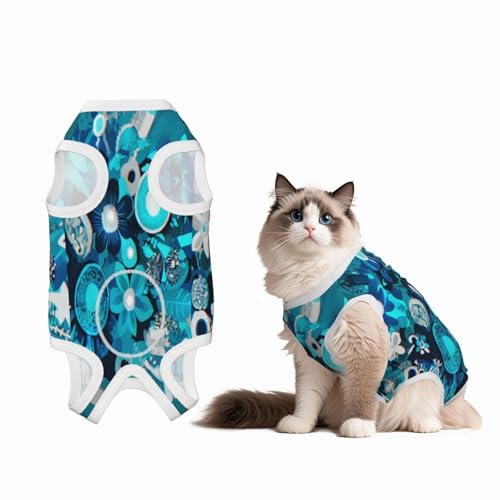 Blumenstrauß zur Erholung von Hunden und Katzen nach Operationen, Haustier-Erholungsshirt, Einteiler für Haustiere, Operationsanzug von HMBGFW
