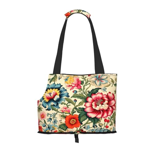 Bunte Blumen Hunde-Geldbörse, Haustier-Tragetasche, Tasche für kleine Hunde, Katzen, Welpen Bunte Blumen Hunde-Geldbörse, Haustier-Tragetasche, Tasche für kleine Hunde, Katzen, Welpen von HMBGFW