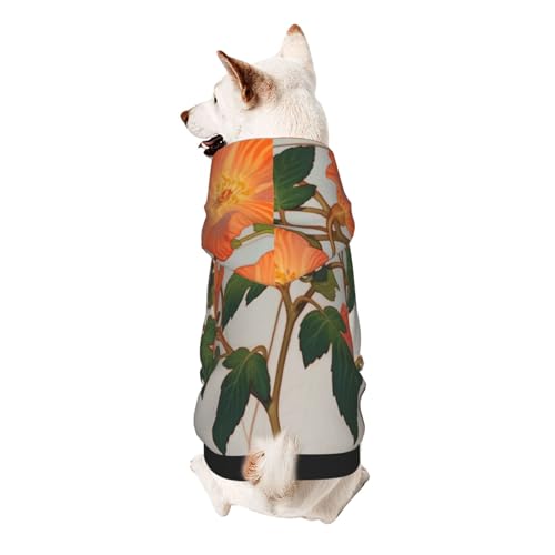 Detaillierter Hunde-Kapuzenpullover mit Blumenmotiv – weiche und atmungsaktive Haustierkleidung für kleine bis große Hunde, stilvolle und bequeme Hundekleidung von HMBGFW