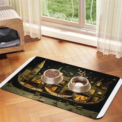 Dream Castle Futtermatte für Haustiere, wasserdicht und rutschfest, für Hunde und Katzen, keine Flecken, schnell trocknend, Wasserspendermatte für Hunde Dream Castle Futtermatte für Haustiere, wasserdicht und rutschfest, für Hunde und Katzen, keine Flecken, schnell trocknend, Wasserspendermatte für Hunde von HMBGFW