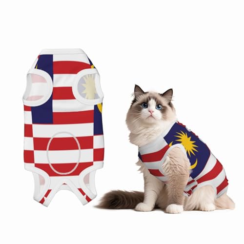 Erholungsanzug mit Malaysia-Flagge für Hunde und Katzen nach Operationen, Haustier-Genesungs-Shirt, Einteiler für Haustier-Operationen Erholungsanzug mit Malaysia-Flagge für Hunde und Katzen nach Operationen, Haustier-Genesungs-Shirt, Einteiler für Haustier-Operationen von HMBGFW
