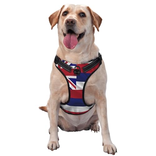 Flag of Hawaii American Hundegeschirr für kleine, mittelgroße und große Hunde, reflektierende Riemen, verstellbare Passform, mit Schnellverschluss-Schnallen Flag of Hawaii American Hundegeschirr für kleine, mittelgroße und große Hunde, reflektierende Riemen, verstellbare Passform, mit Schnellverschluss-Schnallen von HMBGFW