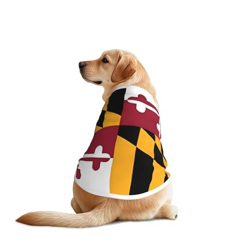Flag of Maryland Haustier-T-Shirts für Hunde, Hundekleidung für große und mittelgroße Hunde, bequeme Hunde-Shirts, perfekt für den täglichen Gebrauch Flag of Maryland Haustier-T-Shirts für Hunde, Hundekleidung für große und mittelgroße Hunde, bequeme Hunde-Shirts, perfekt für den täglichen Gebrauch von HMBGFW