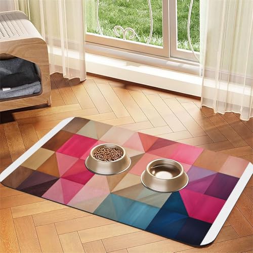 Futtermatte für Haustiere, Puzzle, dreifarbig, wasserdicht und rutschfest, für Hunde und Katzen, keine Flecken, schnell trocknend, Wasserspendermatte für Hunde Futtermatte für Haustiere, Puzzle, dreifarbig, wasserdicht und rutschfest, für Hunde und Katzen, keine Flecken, schnell trocknend, Wasserspendermatte für Hunde von HMBGFW