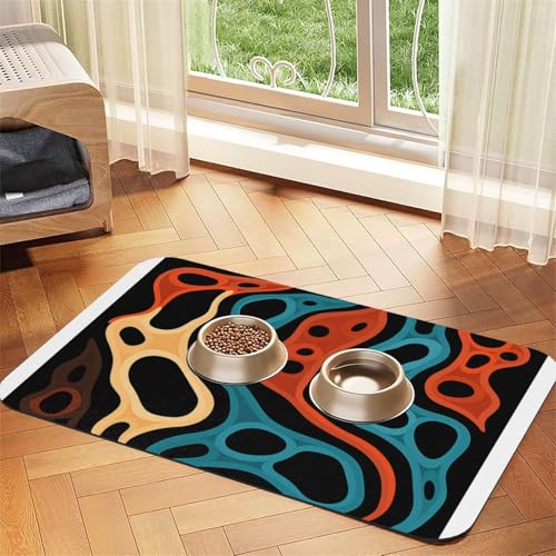 Futtermatte für Haustiere in lebendigen Cartoony-Farben, wasserdicht und rutschfest, für Hunde- und Katzenfutter, keine Flecken, schnell trocknend, Wasserspendermatte für Hunde Futtermatte für Haustiere in lebendigen Cartoony-Farben, wasserdicht und rutschfest, für Hunde- und Katzenfutter, keine Flecken, schnell trocknend, Wasserspendermatte für Hunde von HMBGFW