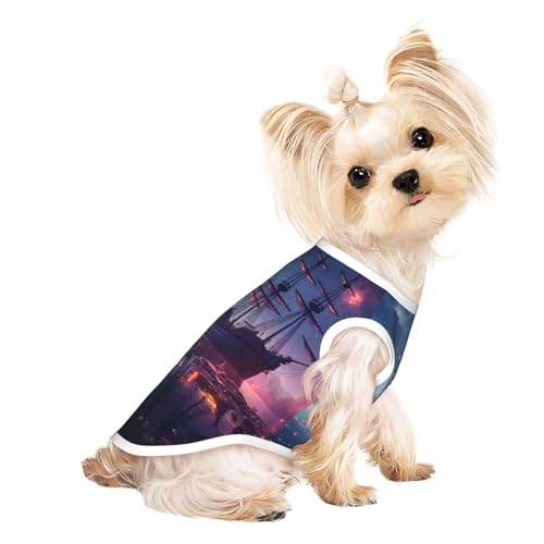 Geheimnisvolles Piratenschiff, süßes Hunde-T-Shirt für kleine Hunde, Mädchen, Jungen. Haustier-Pullover, Katzenkleidung, geeignet für kleine Haustiere von HMBGFW