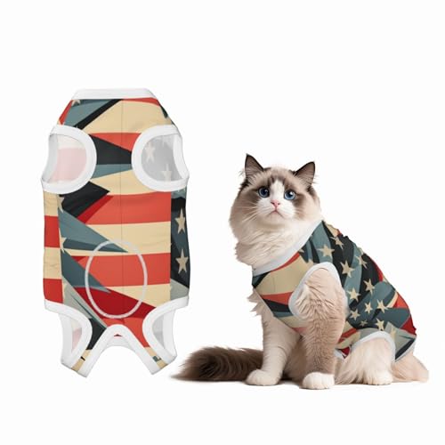 Genesungsanzug mit USA-Flagge für Hunde und Katzen nach Operationen, Haustier-Genesungsshirt, Einteiler für Haustiere, Operationsanzug Genesungsanzug mit USA-Flagge für Hunde und Katzen nach Operationen, Haustier-Genesungsshirt, Einteiler für Haustiere, Operationsanzug von HMBGFW