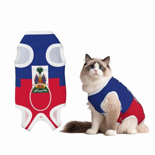 Genesungsanzug mit haitianischer Flagge für Hunde und Katzen nach Operationen, Haustier-Genesungsanzug, Einteiler für Haustier-Operationen Genesungsanzug mit haitianischer Flagge für Hunde und Katzen nach Operationen, Haustier-Genesungsanzug, Einteiler für Haustier-Operationen von HMBGFW