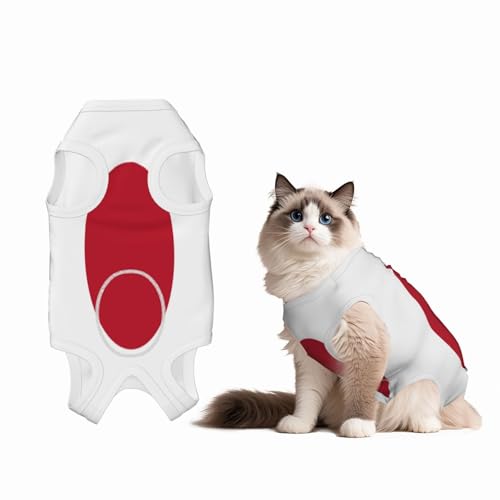 Genesungsanzug mit japanischer Flagge für Hunde und Katzen nach Operationen, Haustier-Genesungsshirt, Einteiler für Haustiere, Operationsanzug von HMBGFW