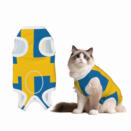 Genesungsanzug mit schwedischer Flagge für Hunde und Katzen nach Operationen, Haustier-Genesungsshirt, Einteiler für Haustiere, Operationsanzug Genesungsanzug mit schwedischer Flagge für Hunde und Katzen nach Operationen, Haustier-Genesungsshirt, Einteiler für Haustiere, Operationsanzug von HMBGFW