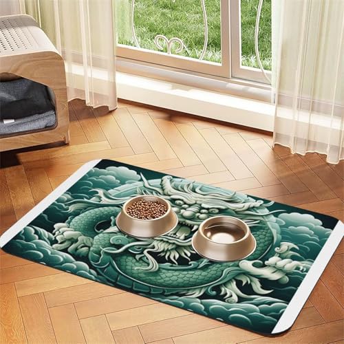 Giant Dragon Soars Haustier-Futtermatte, wasserdicht und rutschfest, für Hunde- und Katzenfutter, keine Flecken, schnell trocknend, Wasserspendermatte für Hunde Giant Dragon Soars Haustier-Futtermatte, wasserdicht und rutschfest, für Hunde- und Katzenfutter, keine Flecken, schnell trocknend, Wasserspendermatte für Hunde von HMBGFW