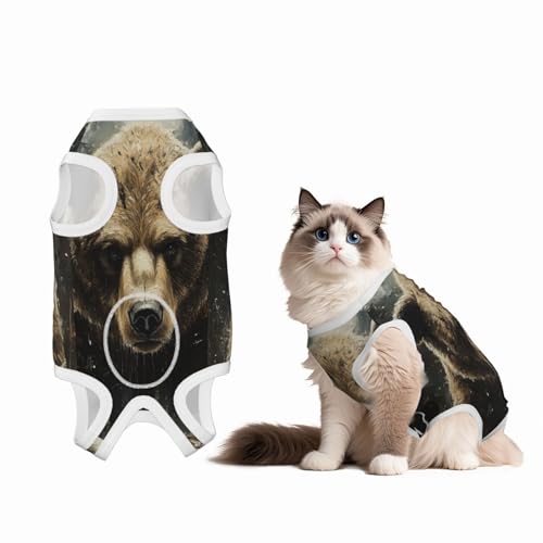 Grizzly Bär Genesungsanzug für Hunde und Katzen nach Operationen, Haustier-Genesungs-Shirt, Einteiler für Haustiere, Chirurgie von HMBGFW