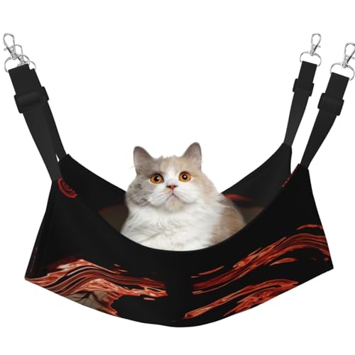 HMBGFW Black Fluid Firelight Reflection Reversible Cat Hanging Hammock Soft Breathable Pet Cage Hammock with Double Sided Hanging Bed for Small Dogs Rabbits HMBGFW Black Fluid Firelight Reflection Reversible Cat Hanging Hammock Soft Breathable Pet Cage Hammock with Double Sided Hanging Bed for Small Dogs Rabbits von HMBGFW