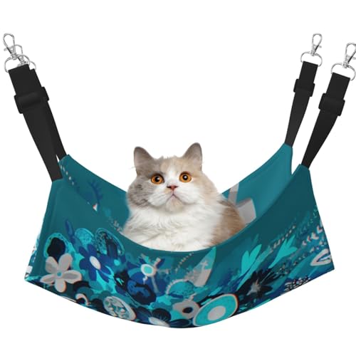 HMBGFW Blumenstrauß, wendbare Katzenhängematte, weich, atmungsaktiv, Haustierkäfig-Hängematte mit doppelseitigem Hängebett für kleine Hunde, Kaninchen HMBGFW Blumenstrauß, wendbare Katzenhängematte, weich, atmungsaktiv, Haustierkäfig-Hängematte mit doppelseitigem Hängebett für kleine Hunde, Kaninchen von HMBGFW