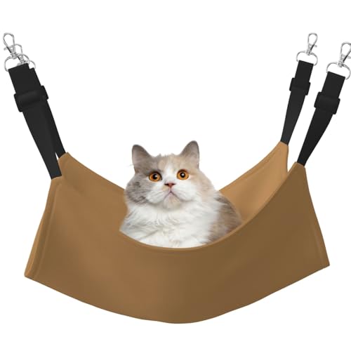 HMBGFW Braune, wendbare Katzenhängematte, weich, atmungsaktiv, Haustierkäfig-Hängematte mit doppelseitigem Hängebett für kleine Hunde, Kaninchen HMBGFW Braune, wendbare Katzenhängematte, weich, atmungsaktiv, Haustierkäfig-Hängematte mit doppelseitigem Hängebett für kleine Hunde, Kaninchen von HMBGFW
