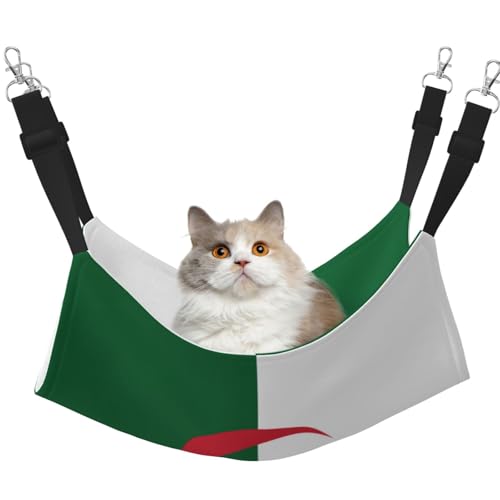 HMBGFW Flag of Algeria Reversible Cat Hanging Hammock Soft Breathable Pet Cage Hammock with Double Sided Hanging Bed for Small Dogs Rabbits HMBGFW Flag of Algeria Reversible Cat Hanging Hammock Soft Breathable Pet Cage Hammock with Double Sided Hanging Bed for Small Dogs Rabbits von HMBGFW