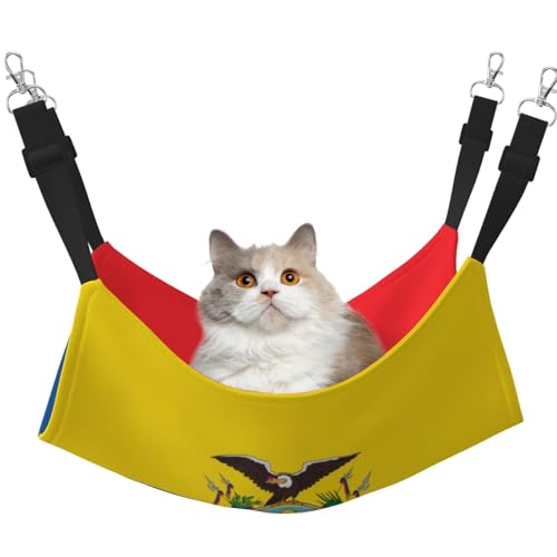 HMBGFW Flag of Ecuador Reversible Cat Hanging Hammock Soft Breathable Pet Cage Hammock with Double Sided Hanging Bed for Small Dogs Rabbits HMBGFW Flag of Ecuador Reversible Cat Hanging Hammock Soft Breathable Pet Cage Hammock with Double Sided Hanging Bed for Small Dogs Rabbits von HMBGFW