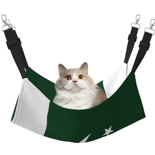 HMBGFW Flag of Pakistan Reversible Cat Hanging Hammock Soft Breathable Pet Cage Hammock with Double Sided Hanging Bed for Small Dogs Rabbits HMBGFW Flag of Pakistan Reversible Cat Hanging Hammock Soft Breathable Pet Cage Hammock with Double Sided Hanging Bed for Small Dogs Rabbits von HMBGFW
