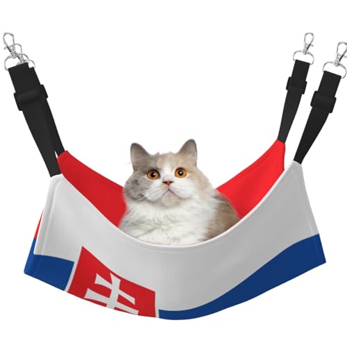 HMBGFW Flagge der Slowakei, wendbare Katzenhängematte, weich, atmungsaktiv, Haustierkäfig-Hängematte mit doppelseitigem Hängebett für kleine Hunde, Kaninchen HMBGFW Flagge der Slowakei, wendbare Katzenhängematte, weich, atmungsaktiv, Haustierkäfig-Hängematte mit doppelseitigem Hängebett für kleine Hunde, Kaninchen von HMBGFW