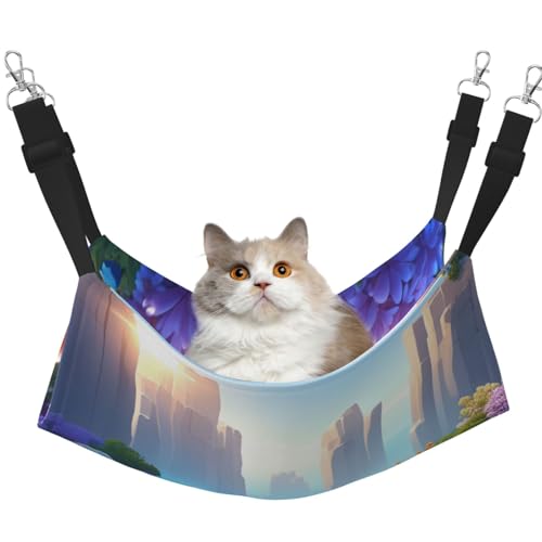 HMBGFW Flowery Paths and Boulders Reversible Cat Hanging Hammock Soft Breathable Pet Cage Hammock with Double Sided Hanging Bed for Small Dogs Rabbits HMBGFW Flowery Paths and Boulders Reversible Cat Hanging Hammock Soft Breathable Pet Cage Hammock with Double Sided Hanging Bed for Small Dogs Rabbits von HMBGFW