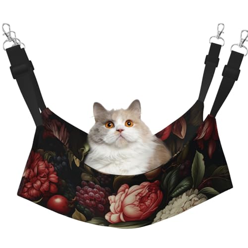 HMBGFW Fruits and Flowers Reversible Cat Hanging Hammock Soft Breathable Pet Cage Hammock with Double Sided Hanging Bed for Small Dogs Rabbits HMBGFW Fruits and Flowers Reversible Cat Hanging Hammock Soft Breathable Pet Cage Hammock with Double Sided Hanging Bed for Small Dogs Rabbits von HMBGFW