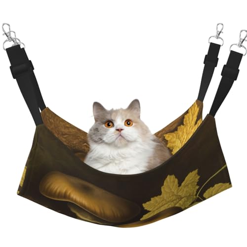 HMBGFW Mushrooms and Fallen Leaves Reversible Cat Hanging Hammock Soft Breathable Pet Cage Hammock with Double Sided Hanging Bed for Small Dogs Rabbits HMBGFW Mushrooms and Fallen Leaves Reversible Cat Hanging Hammock Soft Breathable Pet Cage Hammock with Double Sided Hanging Bed for Small Dogs Rabbits von HMBGFW