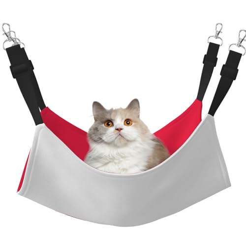 HMBGFW Polnische Flagge, wendbare Katzen-Hängematte, weich, atmungsaktiv, Haustierkäfig-Hängematte mit doppelseitigem Hängebett für kleine Hunde, Kaninchen HMBGFW Polnische Flagge, wendbare Katzen-Hängematte, weich, atmungsaktiv, Haustierkäfig-Hängematte mit doppelseitigem Hängebett für kleine Hunde, Kaninchen von HMBGFW