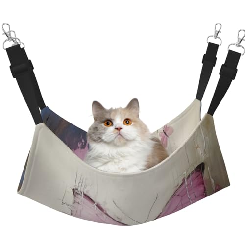 HMBGFW Pretty Butterfly Reversible Cat Hanging Hammock Soft Breathable Pet Cage Hammock with Double Sided Hanging Bed for Small Dogs Rabbits HMBGFW Pretty Butterfly Reversible Cat Hanging Hammock Soft Breathable Pet Cage Hammock with Double Sided Hanging Bed for Small Dogs Rabbits von HMBGFW