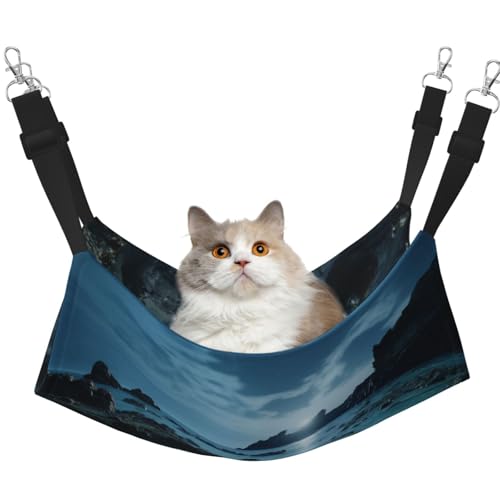 HMBGFW Reefs by The Sea Wende-Hängematte für Katzen, weich, atmungsaktiv, Haustierkäfig-Hängematte mit doppelseitigem Hängebett für kleine Hunde, Kaninchen von HMBGFW