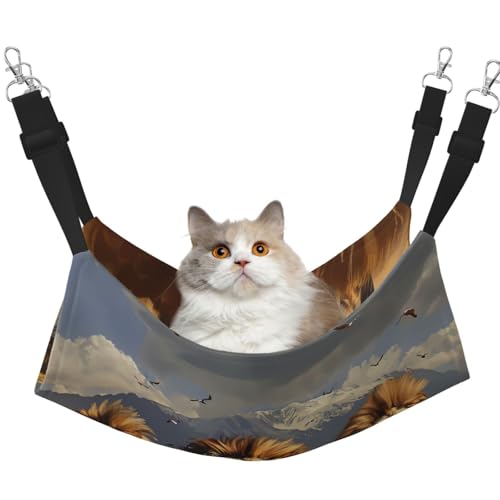 HMBGFW Running Lion Reversible Cat Hanging Hammock Soft Breathable Pet Cage Hammock with Double Sided Hanging Bed for Small Dogs Rabbits HMBGFW Running Lion Reversible Cat Hanging Hammock Soft Breathable Pet Cage Hammock with Double Sided Hanging Bed for Small Dogs Rabbits von HMBGFW