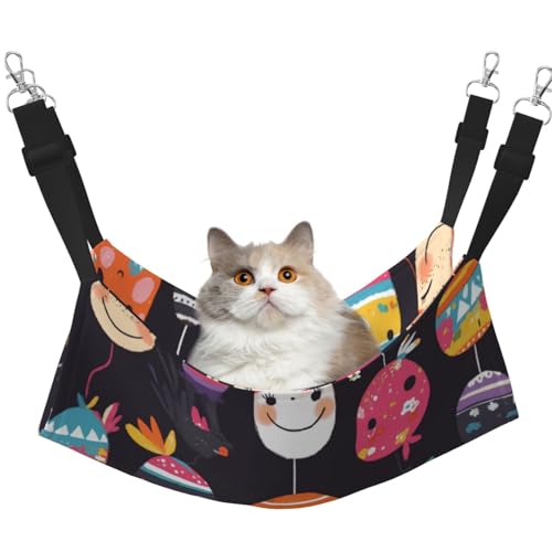 HMBGFW Smiley Wende-Katzen-Hängematte, weich, atmungsaktiv, Haustierkäfig-Hängematte mit doppelseitigem Hängebett für kleine Hunde, Kaninchen HMBGFW Smiley Wende-Katzen-Hängematte, weich, atmungsaktiv, Haustierkäfig-Hängematte mit doppelseitigem Hängebett für kleine Hunde, Kaninchen von HMBGFW