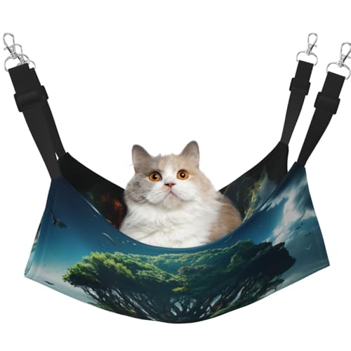 HMBGFW The World Tree wendbare Katzenhängematte, weich, atmungsaktiv, Haustierkäfig-Hängematte mit doppelseitigem Hängebett für kleine Hunde, Kaninchen HMBGFW The World Tree wendbare Katzenhängematte, weich, atmungsaktiv, Haustierkäfig-Hängematte mit doppelseitigem Hängebett für kleine Hunde, Kaninchen von HMBGFW