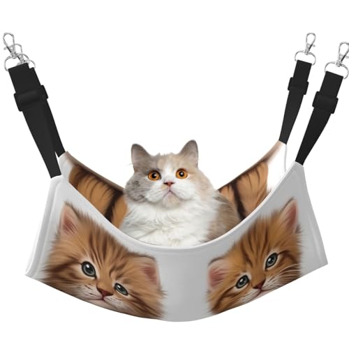 HMBGFW Two Cute Cats Reversible Cat Hanging Hammock Soft Breathable Pet Cage Hammock with Double Sided Hanging Bed for Small Dogs Rabbits HMBGFW Two Cute Cats Reversible Cat Hanging Hammock Soft Breathable Pet Cage Hammock with Double Sided Hanging Bed for Small Dogs Rabbits von HMBGFW