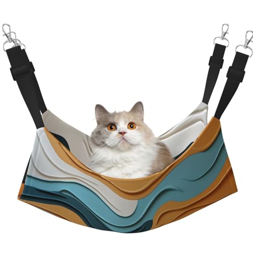 HMBGFW Visual Ripple Wave Reversible Cat Hanging Hammock Soft Breathable Pet Cage Hammock with Double Sided Hanging Bed for Small Dogs Rabbits HMBGFW Visual Ripple Wave Reversible Cat Hanging Hammock Soft Breathable Pet Cage Hammock with Double Sided Hanging Bed for Small Dogs Rabbits von HMBGFW