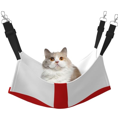 HMBGFW Wendbare Katzenhängematte mit England-Flagge, weich, atmungsaktiv, Haustierkäfig-Hängematte mit doppelseitigem Hängebett für kleine Hunde, Kaninchen HMBGFW Wendbare Katzenhängematte mit England-Flagge, weich, atmungsaktiv, Haustierkäfig-Hängematte mit doppelseitigem Hängebett für kleine Hunde, Kaninchen von HMBGFW