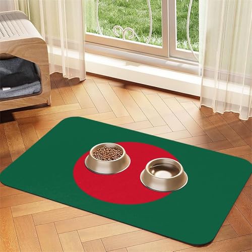 Haustier-Futtermatte mit Flagge von Bangladesch, wasserdicht und rutschfest, für Hunde und Katzen, keine Flecken, schnell trocknend, Wasserspendermatte für Hunde Haustier-Futtermatte mit Flagge von Bangladesch, wasserdicht und rutschfest, für Hunde und Katzen, keine Flecken, schnell trocknend, Wasserspendermatte für Hunde von HMBGFW