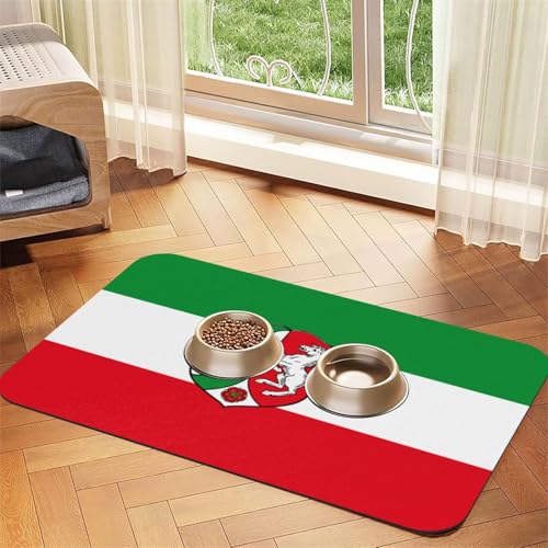 Haustier-Futtermatte mit Flagge von Nordrhein Westfalen, wasserdicht und rutschfest, für Hunde und Katzen, keine Flecken, schnell trocknend, Wasserspendermatte für Hunde Haustier-Futtermatte mit Flagge von Nordrhein Westfalen, wasserdicht und rutschfest, für Hunde und Katzen, keine Flecken, schnell trocknend, Wasserspendermatte für Hunde von HMBGFW