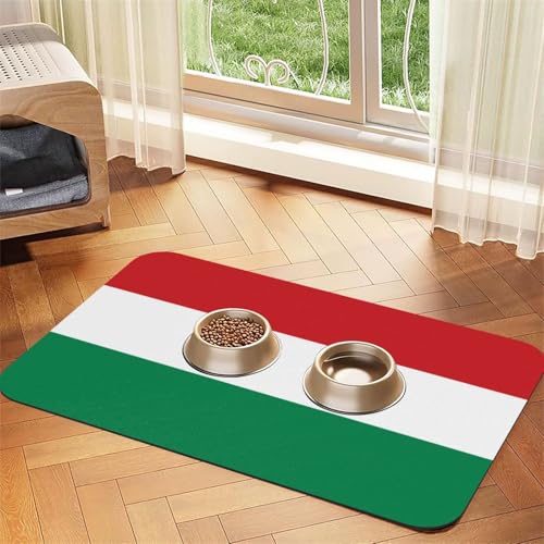 Haustier-Futtermatte mit Flagge von Ungarn, wasserdicht und rutschfest, für Hunde und Katzen, keine Flecken, schnell trocknend, Wasserspendermatte für Hunde Haustier-Futtermatte mit Flagge von Ungarn, wasserdicht und rutschfest, für Hunde und Katzen, keine Flecken, schnell trocknend, Wasserspendermatte für Hunde von HMBGFW