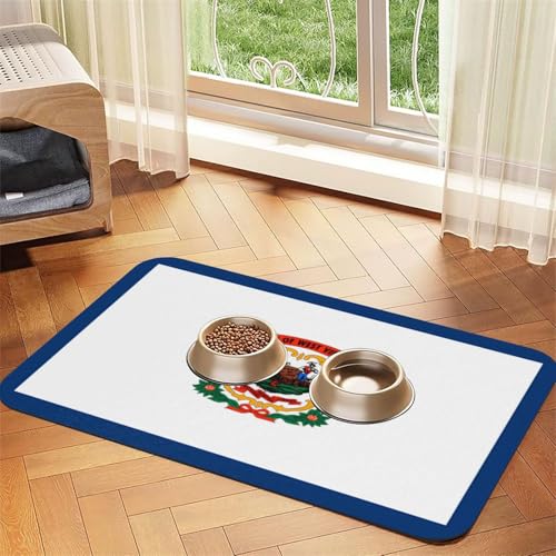 Haustier-Futtermatte mit West-Virginia-Flagge, wasserdicht und rutschfest, für Hunde und Katzen, keine Flecken, schnell trocknende Wasserspendermatte für Hunde Haustier-Futtermatte mit West-Virginia-Flagge, wasserdicht und rutschfest, für Hunde und Katzen, keine Flecken, schnell trocknende Wasserspendermatte für Hunde von HMBGFW
