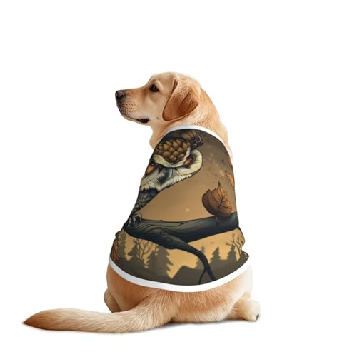 Haustier-T-Shirts mit Eule auf einem Ast, Hundekleidung für große und mittelgroße Hunde, bequeme Hunde-Shirts, perfekt für den täglichen Gebrauch Haustier-T-Shirts mit Eule auf einem Ast, Hundekleidung für große und mittelgroße Hunde, bequeme Hunde-Shirts, perfekt für den täglichen Gebrauch von HMBGFW