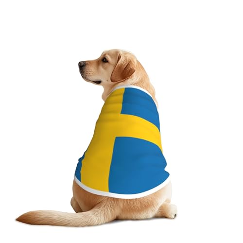 Haustier-T-Shirts mit schwedischer Flagge, Hundekleidung für große und mittelgroße Hunde, bequeme Hunde-Shirts, perfekt für den täglichen Gebrauch Haustier-T-Shirts mit schwedischer Flagge, Hundekleidung für große und mittelgroße Hunde, bequeme Hunde-Shirts, perfekt für den täglichen Gebrauch von HMBGFW