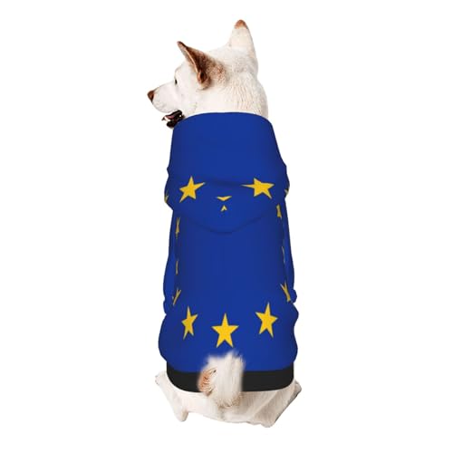 Hunde-Kapuzenpullover mit EU-Flagge, weiche und atmungsaktive Haustierkleidung für kleine bis große Hunde, stilvolle und bequeme Hundekleidung Hunde-Kapuzenpullover mit EU-Flagge, weiche und atmungsaktive Haustierkleidung für kleine bis große Hunde, stilvolle und bequeme Hundekleidung von HMBGFW