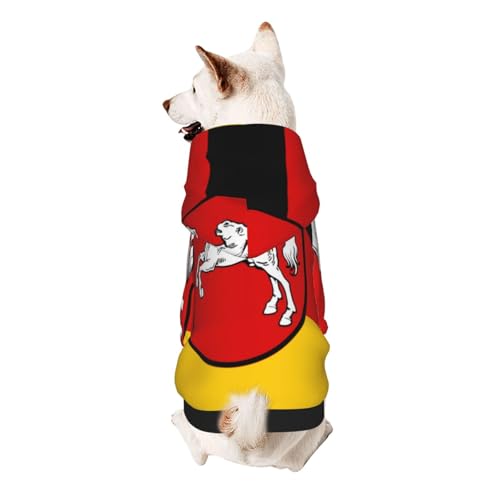 Hunde-Kapuzenpullover mit Flagge Niedersachsen – weiche und atmungsaktive Haustierkleidung für kleine bis große Hunde, stilvolle und bequeme Hundekleidung von HMBGFW