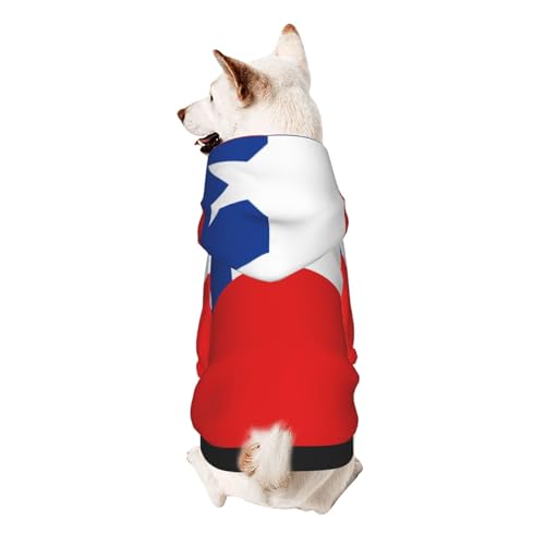 Hunde-Kapuzenpullover mit Flagge von Chile, weiche und atmungsaktive Haustierkleidung für kleine bis große Hunde, stilvolle und bequeme Hundekleidung von HMBGFW