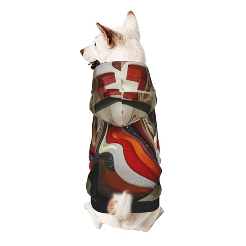 Hunde-Kapuzenpullover mit Fractal-Wellenmuster, weiche und atmungsaktive Haustierkleidung für kleine bis große Hunde, stilvolle und bequeme Hundekleidung von HMBGFW