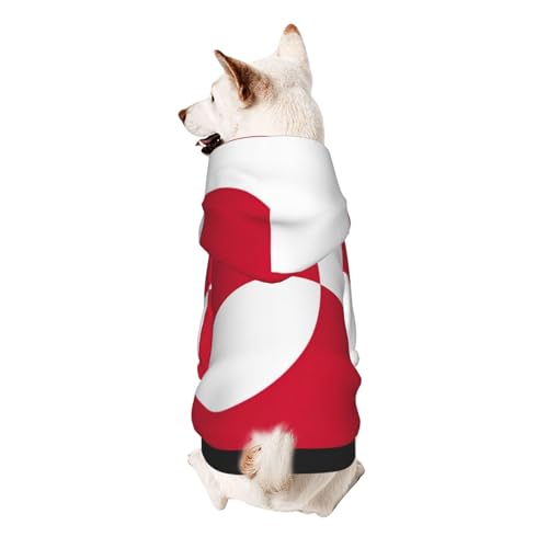 Hunde-Kapuzenpullover mit Grönland-Flagge, weiche und atmungsaktive Haustierkleidung für kleine bis große Hunde, stilvolle und bequeme Hundekleidung von HMBGFW