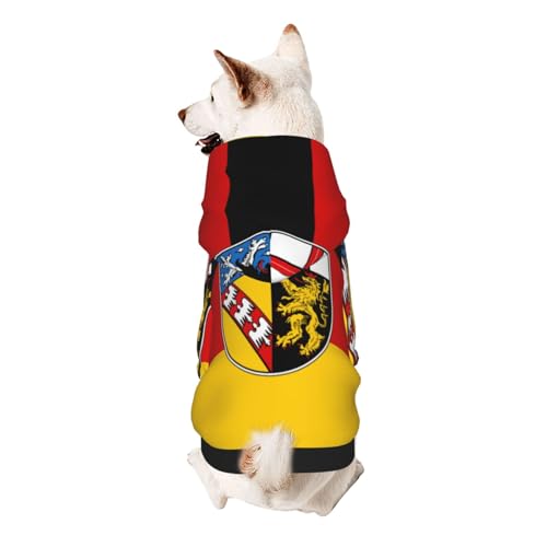 Hunde-Kapuzenpullover mit Saarland-Flaggen, weiche und atmungsaktive Haustierkleidung für kleine bis große Hunde, stilvolle und bequeme Hundekleidung von HMBGFW