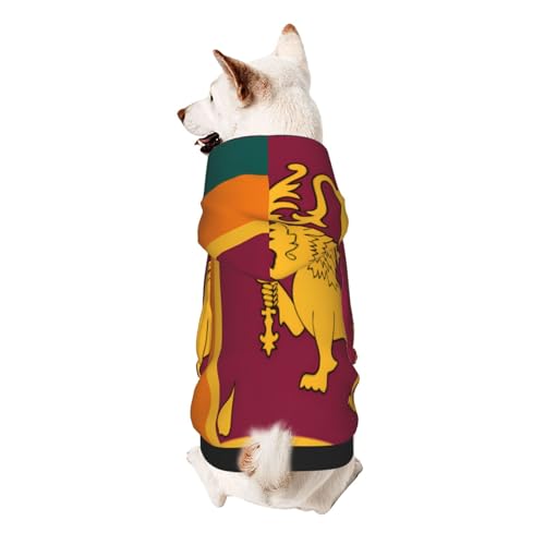 Hunde-Kapuzenpullover mit Sri Lanka-Flagge, weiche und atmungsaktive Haustierkleidung für kleine bis große Hunde, stilvolle und bequeme Hundekleidung von HMBGFW