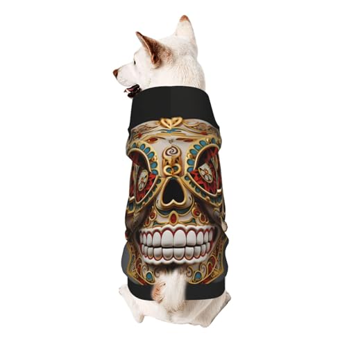 Hunde-Kapuzenpullover mit Totenkopf-Motiv, weiche und atmungsaktive Haustierkleidung für kleine bis große Hunde, stilvolle und bequeme Hundekleidung von HMBGFW