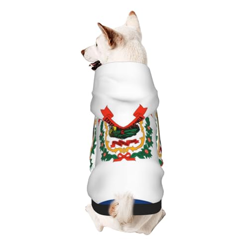 Hunde-Kapuzenpullover mit West-Virginia-Flagge, weiche und atmungsaktive Haustierkleidung für kleine bis große Hunde, stilvolle und bequeme Hundekleidung von HMBGFW